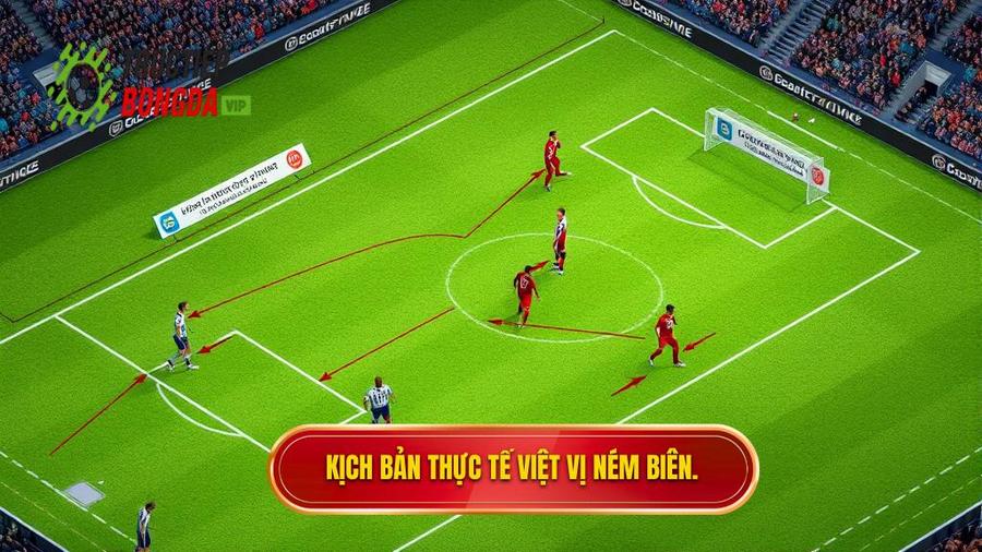 2. Kịch bản thực tế việt vị ném biên.